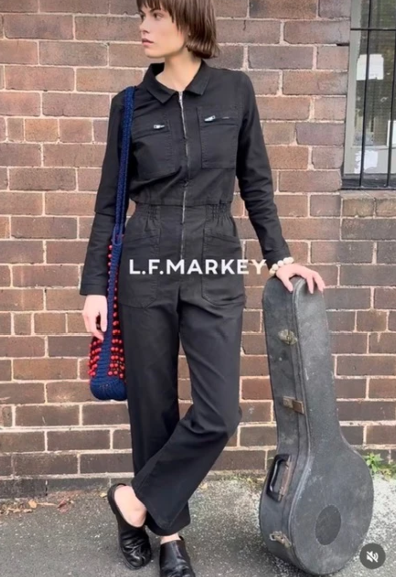 L.F.MARKEY - danny stretch canvas boilersuit black / drop 2